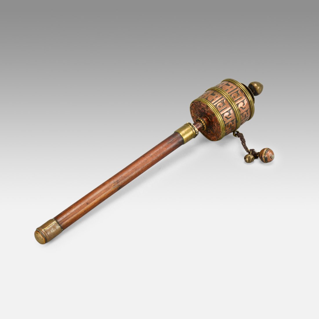 Antique 18thC Tibetan Wood and Metal Prayer Wheel (1 of 16)