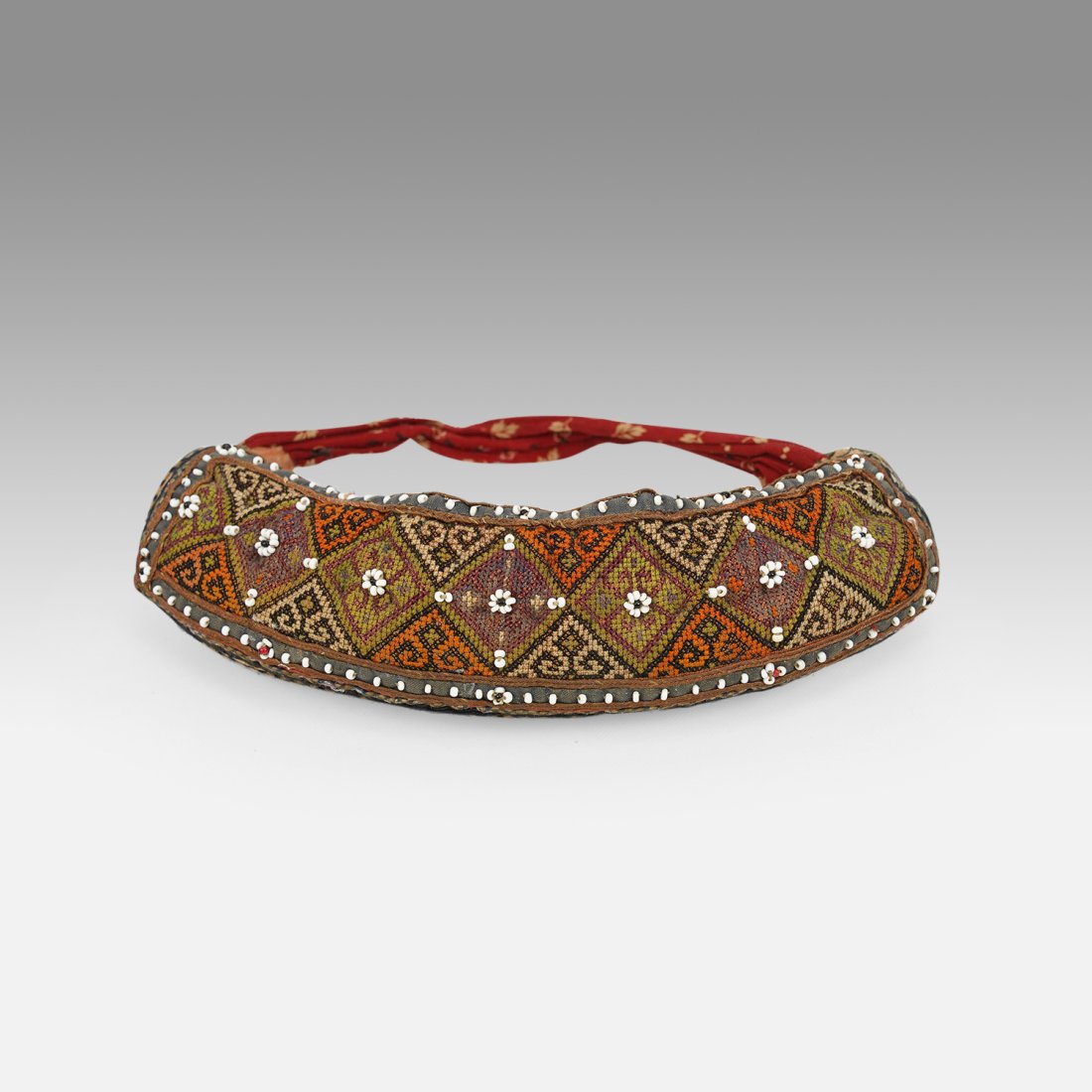 Khevsur Woman's Beaded Tribal Headdress from Khevsureti Textile Book Piece (1 of 7)