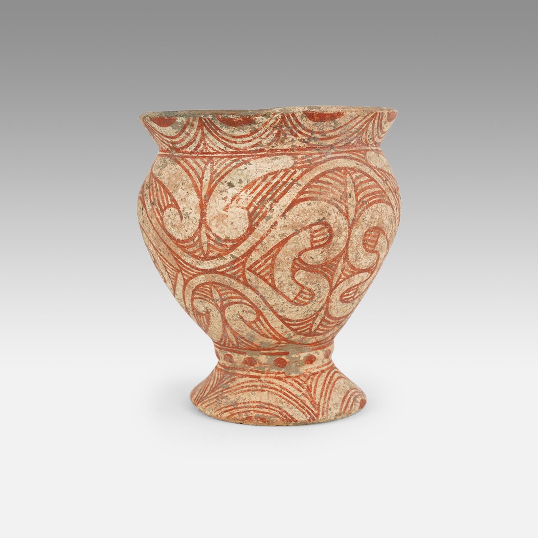 Ancient Thai Ban Chiang Bichrome Pottery Pedestal Urn Vase (1 of 9)