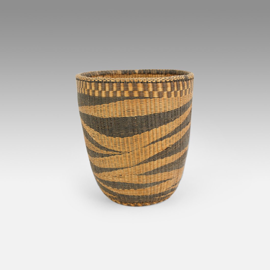Vintage Early 20thC Native African Tribal Basket Ghana: Ca. first half 20thC. Very good with no breaks or repairs. Ex-Nooter coll.