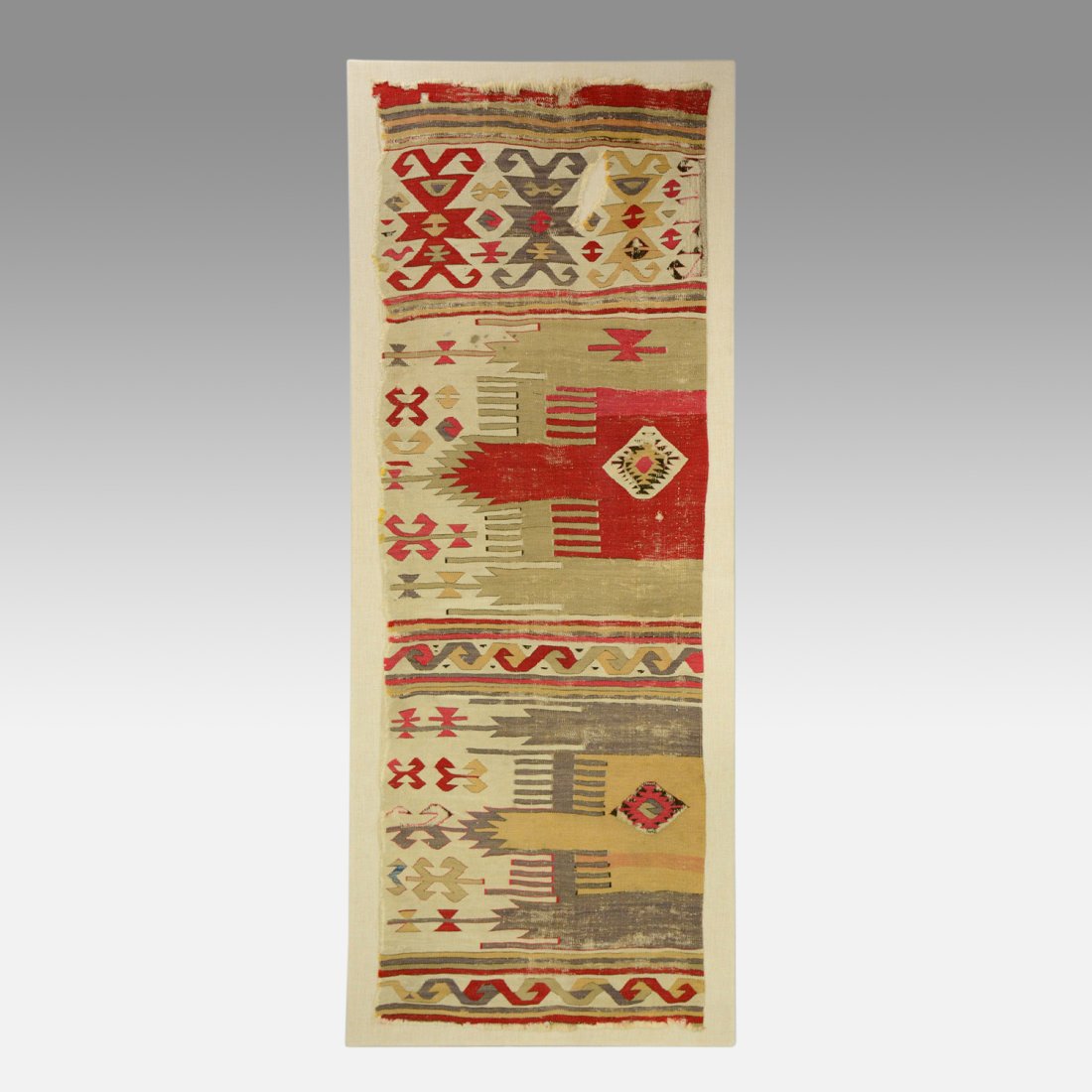 18thC Anatolian Saf Kilim Fragment Antique Carpet Wall Mounted Rug (1 of 18)