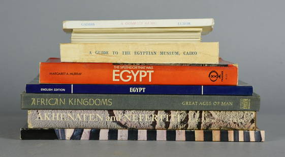 Eight Egyptian Arts and Heritage Books 1960s-70s: Eight Egyptian Arts and Heritage Books: 1. Treasures of Tutankhamun by the Metropolitan Museum of Art 1976 2. Akhenaten and Nefferatiti by Cyril Aldred 1973 3. African Kingdoms: Great Ages of Man by B