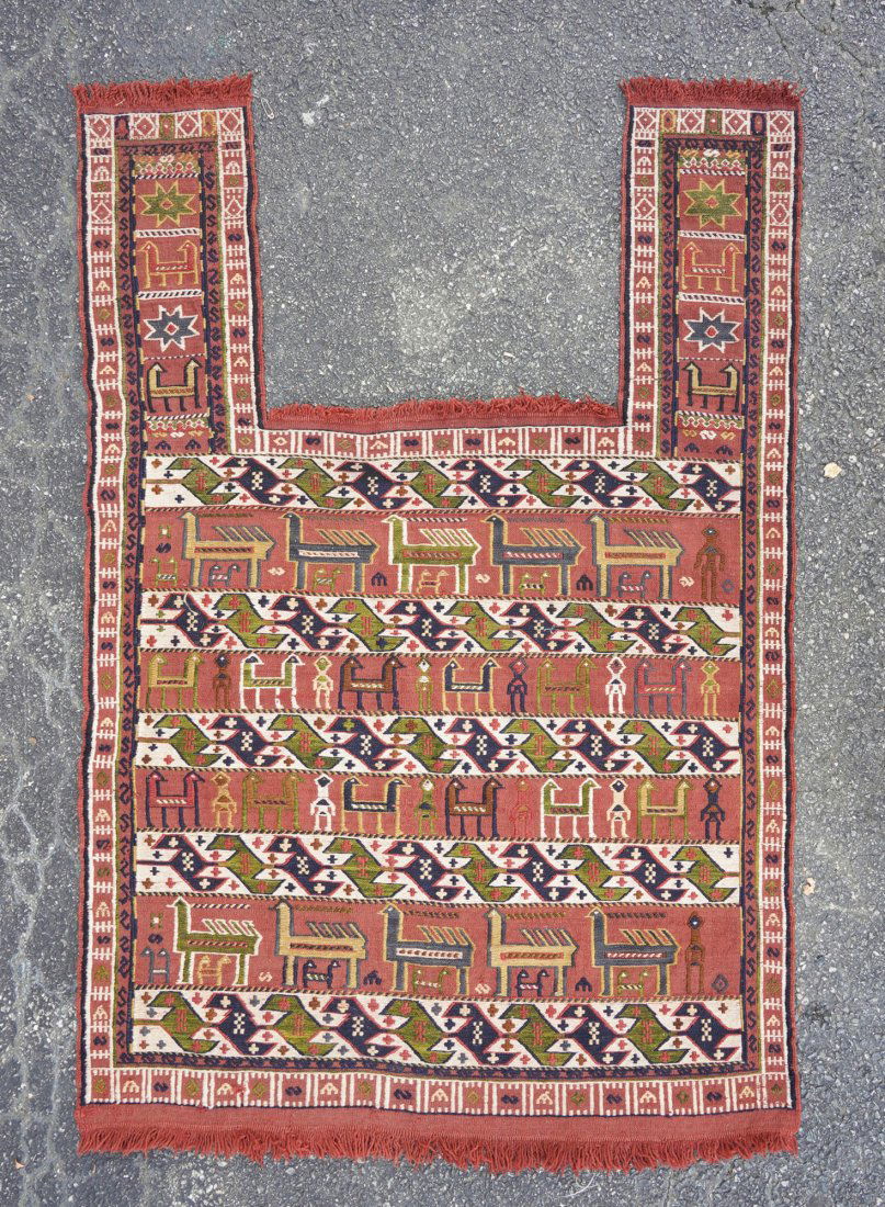 Antique Kazakh Horse Cover Caucasus Tribal Textile Book Piece (1 of 10)