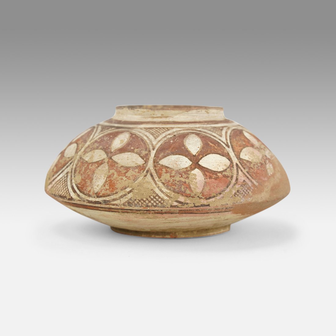 Ancient Indus River Valley Polychrome Pottery Vessel Low Vase (1 of 7)