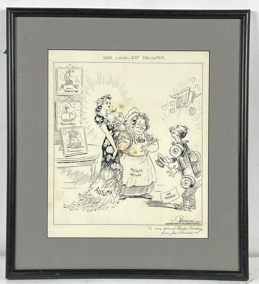 Parrish, Joe. Signed Chicago Tribune Cartoon (1 of 5)