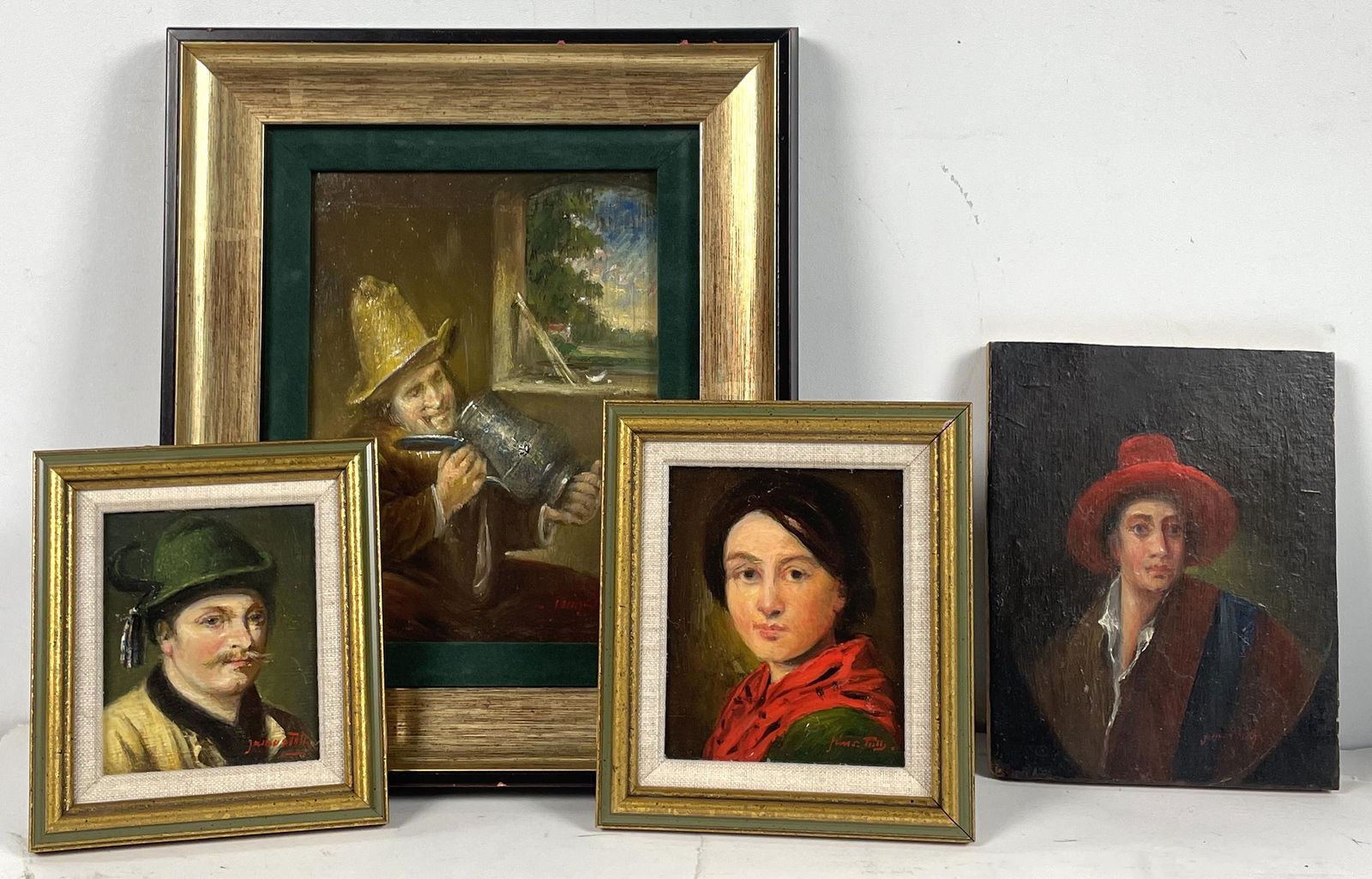 Toth, Janos. Four Oil Portrait Paintings on Board (1 of 8)
