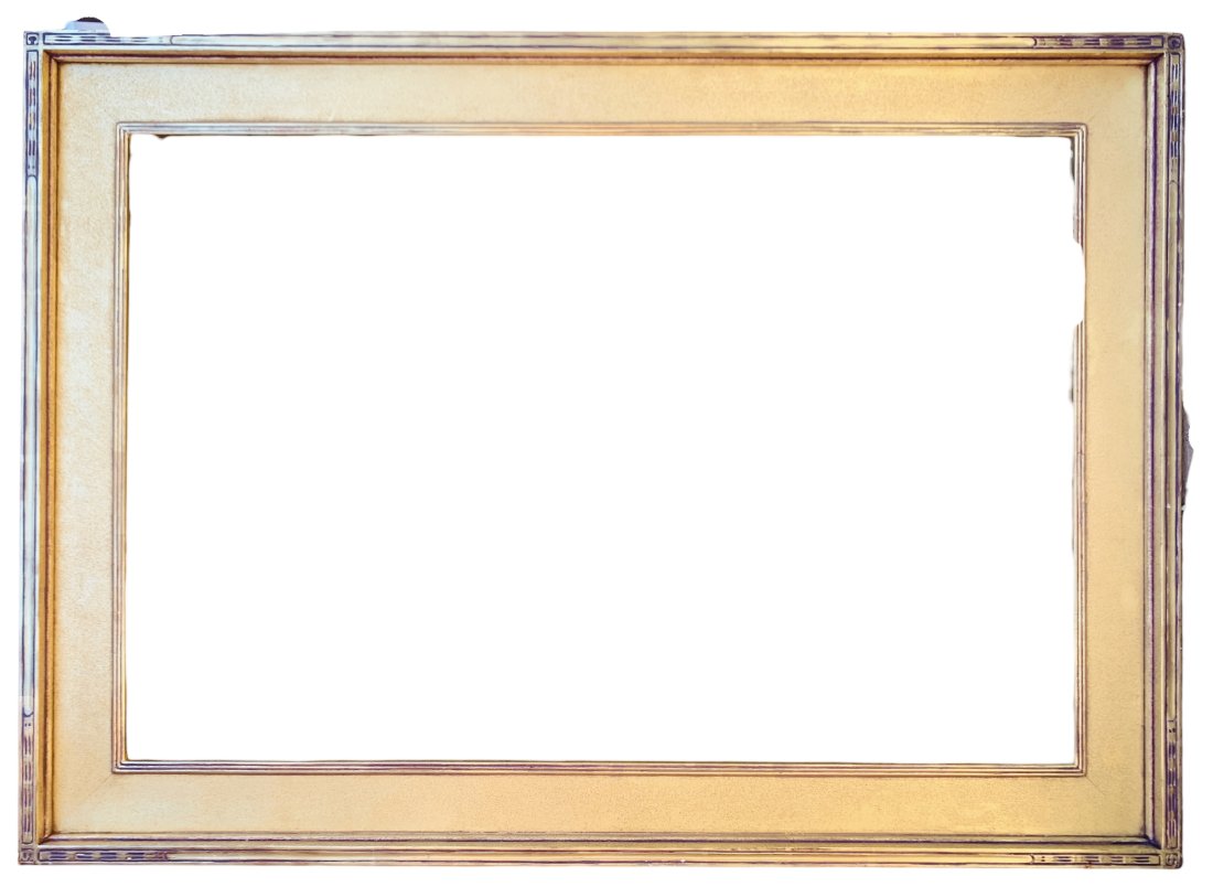 Large Light Green Gold Arts and Crafts Picture Frame with Resolved Corners. Wide Stock (1 of 3)