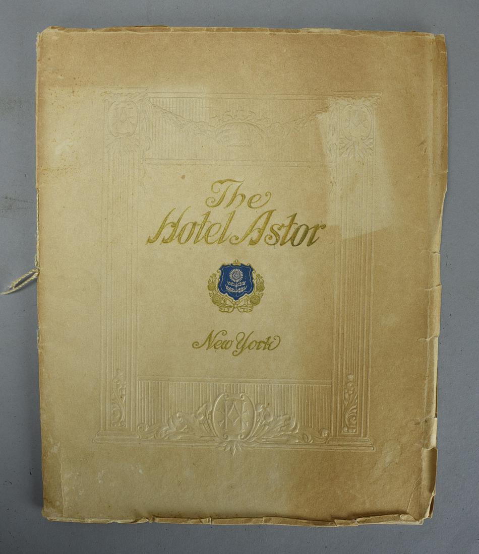 The Hotel Astor  Brochure Printed by Lent & Graff, c.1920 (1 of 7)