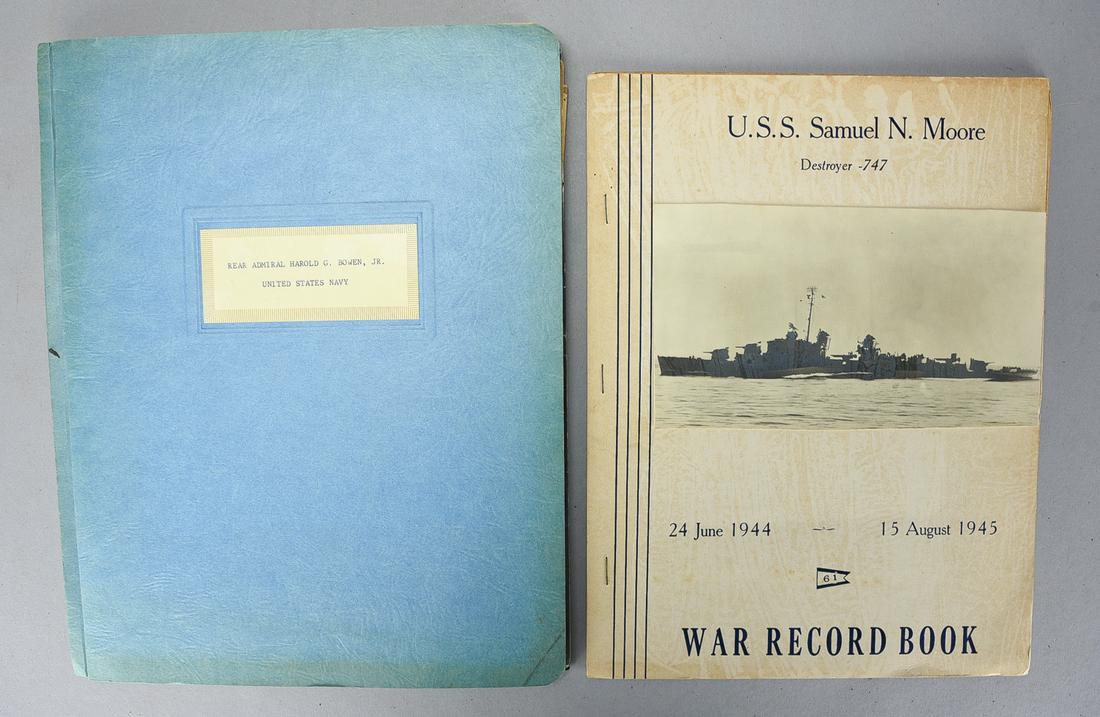 Original USS Samuel N Moore Destroyer 747 War Record Book 24 June 1944 - 15 August 1945: 1940s-50s Previously Classified Documents related to the U.S.S. Moore. Good condition.