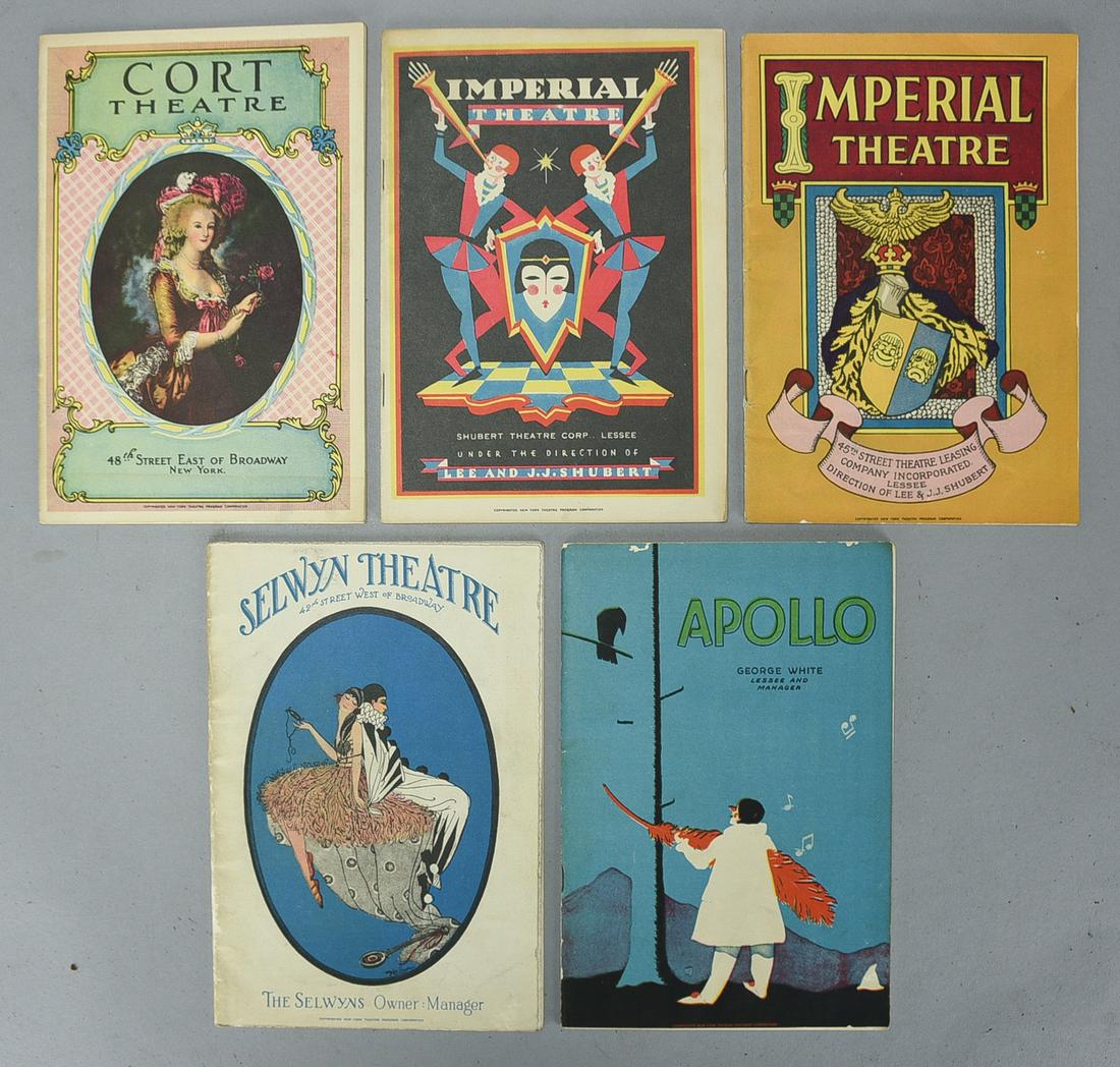 Group of Five 1920s Theatre Ephemera Program Brochures (1 of 2)
