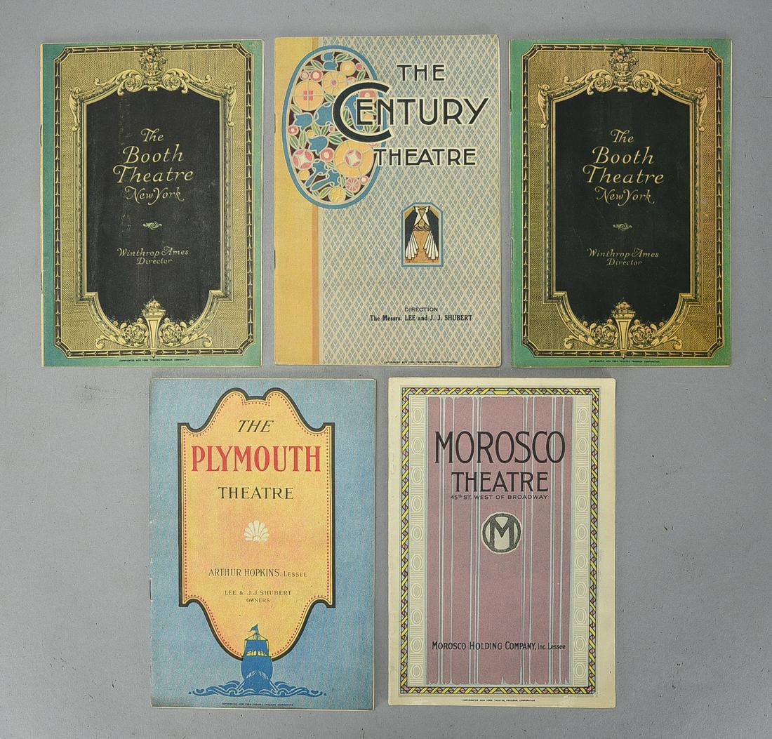 Group of Five 1920s Theatre Ephemera Program Brochures (1 of 2)
