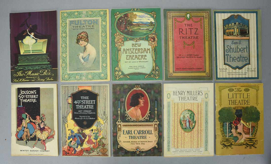 Group of Ten 1920s Theatre Ephemera Program Brochures (1 of 2)