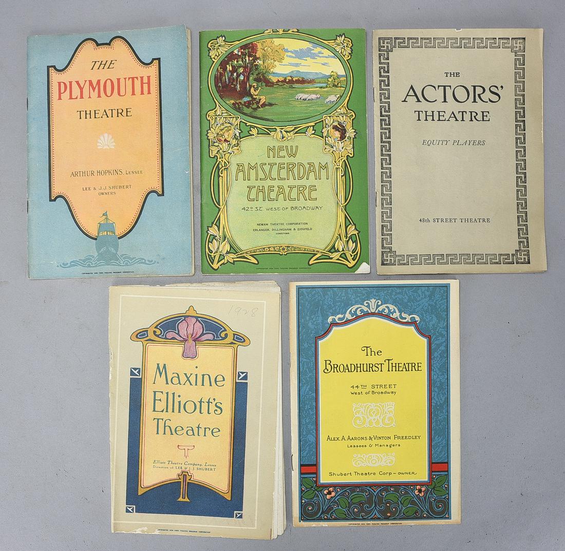 Group of Five 1920s Theatre Ephemera Program Brochures (1 of 2)