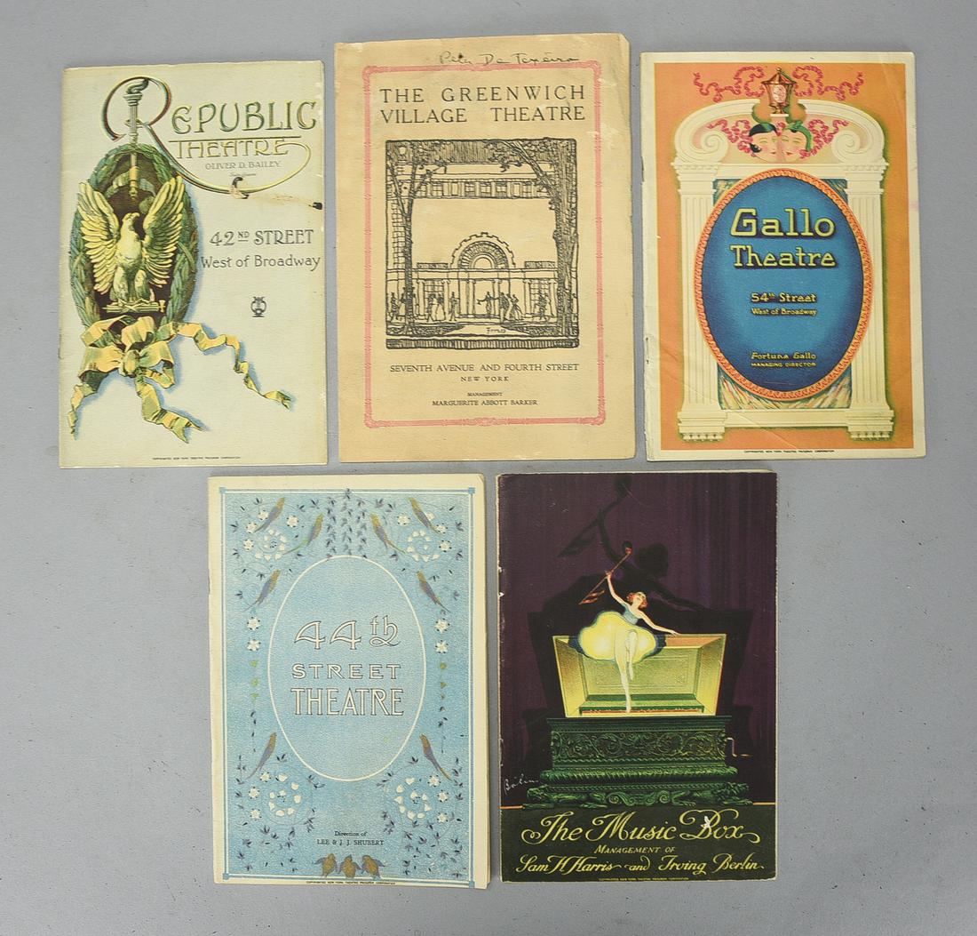 Group of Five 1920s Theatre Ephemera Program Brochures (1 of 2)