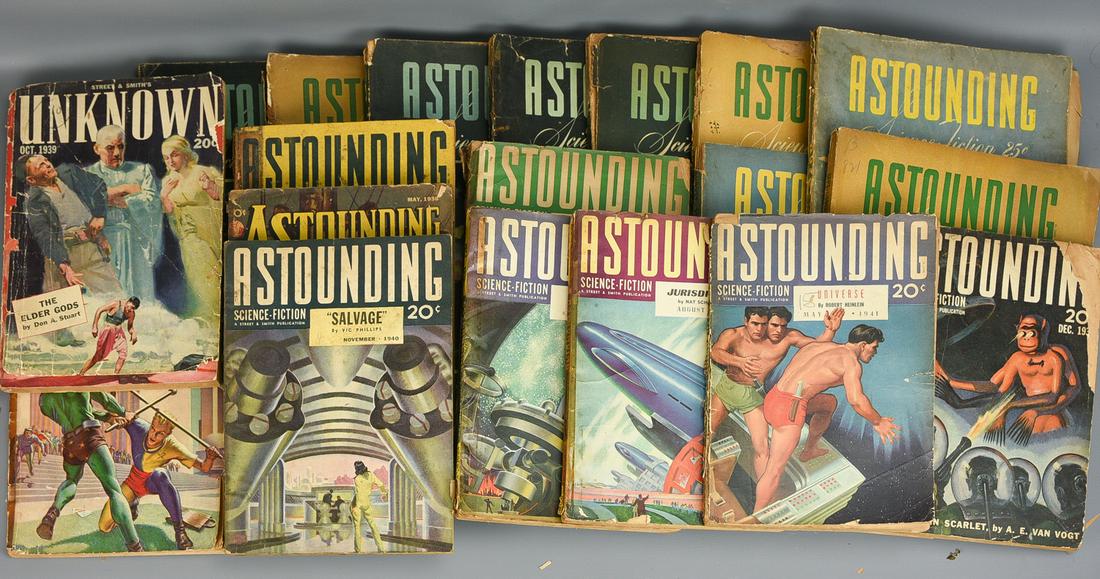 Group of 19 1930s & 1940s Astounding Science Fiction Monthly Magazines (1 of 2)