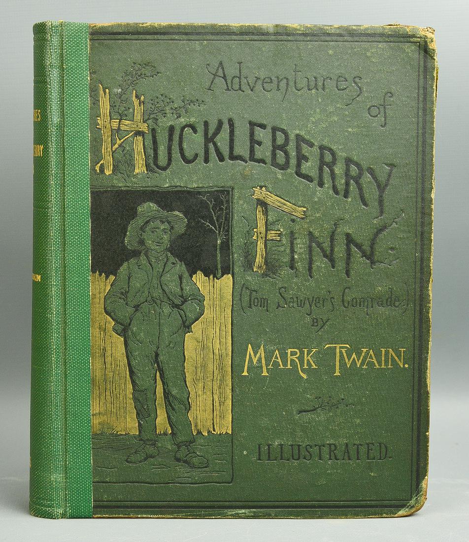 The Adventures of Huckleberry Finn by Mark Twain. 1st Ed., 1st Printing. New York, 1885 (1 of 17)