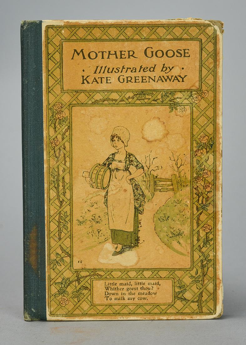 Mother Goose by Kate Greenaway. Early Edition. London & NY: Warne, c1902: Mother Goose by Kate Greenaway. Early Edition. London & NY: Warne, c1902. Hardcover. Good condition. General wear to the covers. School ownership stamp on the front pastedown and the back of the front