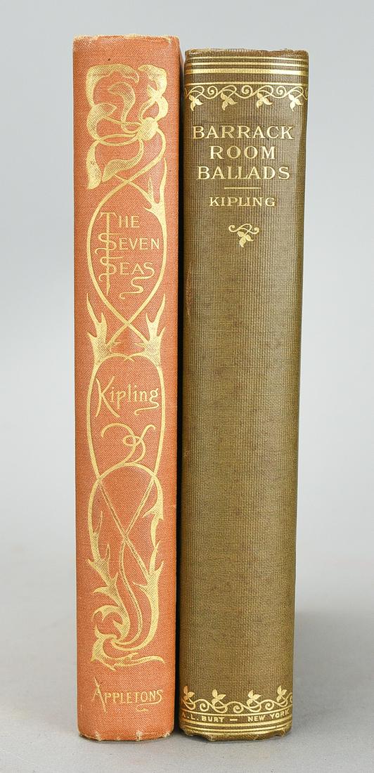 Two Rudyard Kipling Early Edition Books: The Seven Seas 1897 & Barrack-Room Ballads (Undated) (1 of 5)