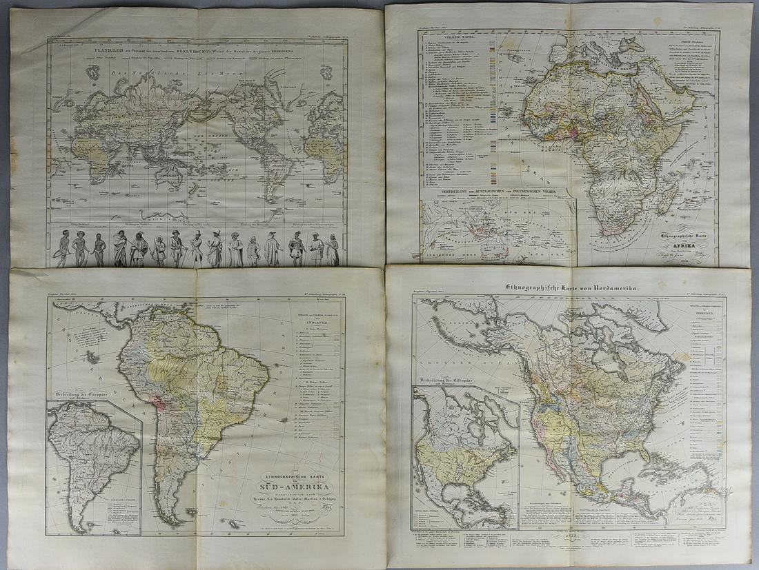 Group of Four Antique 1850s Hand Colored Maps (1 of 13)