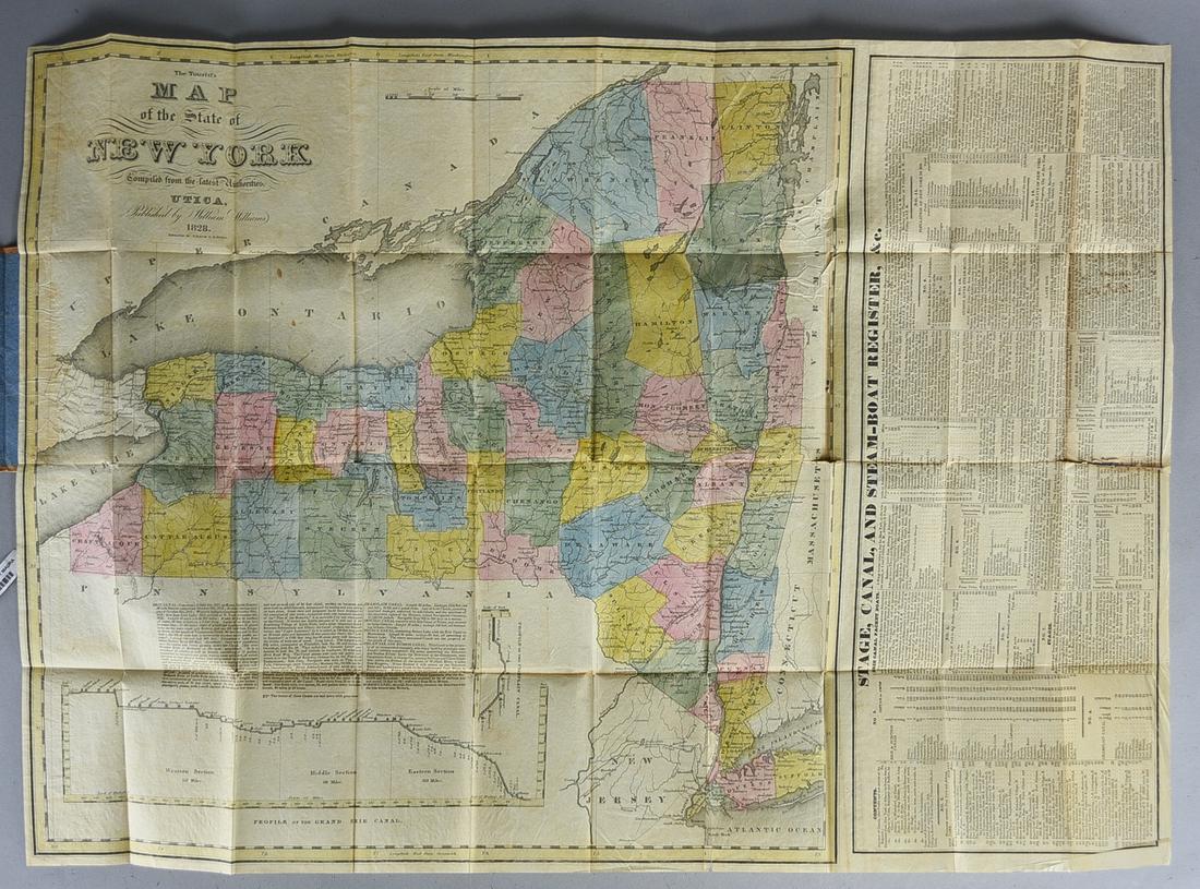 1828 Tourist's Map of the State of New York Compiled from the Latest Authorities Utica William (1 of 16)