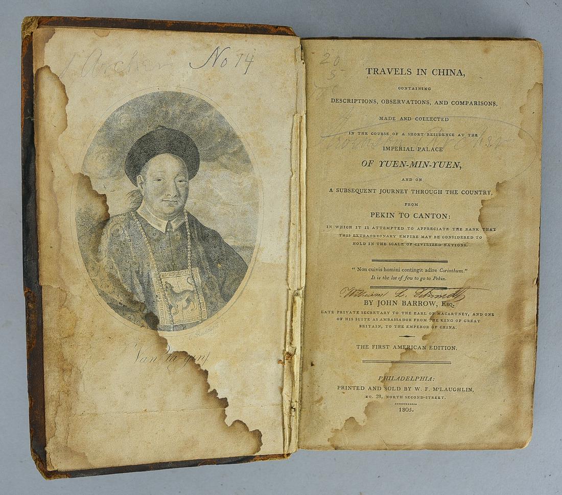 1805 Travels in China by John Barrow 1st American Ed Philadelphia M'Laughlin (1 of 8)