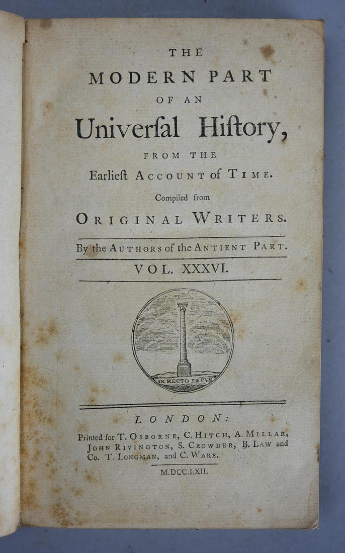 Modern Part Universal History, from the Earliest Accounts to the Present Time London 1769 (1 of 4)