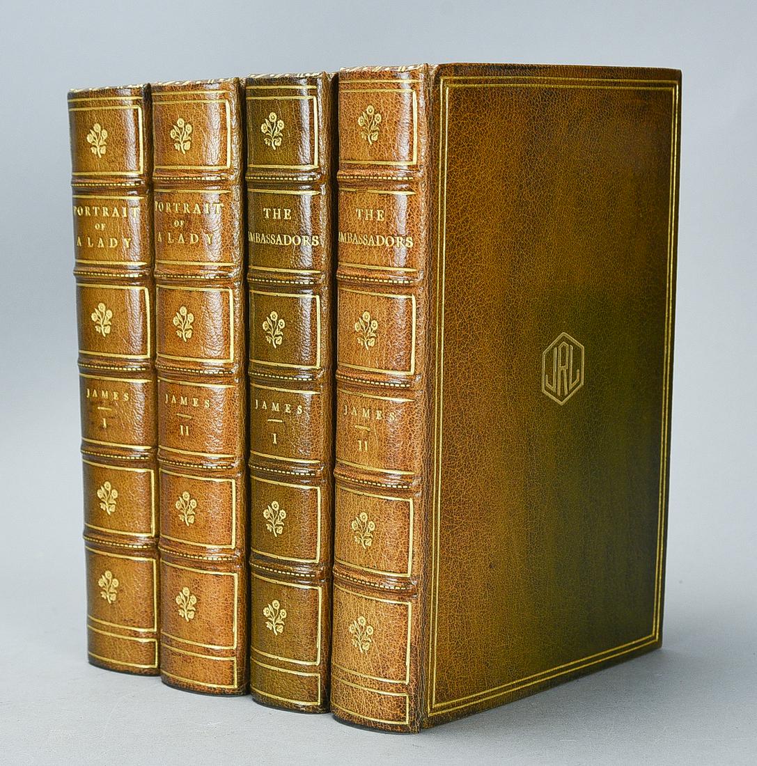 Two Finely Bound Scribner's Renewed Edition 2 Vol. Novels: Portrait of A Lady & The Ambassadors (1 of 10)