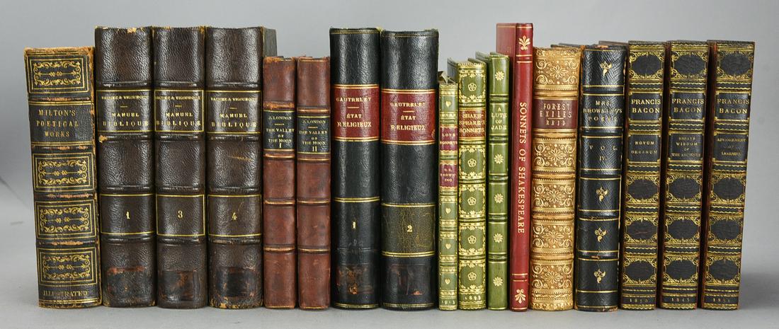 Group of 17  Mostly Leather Bound Fine Small Books (1 of 3)