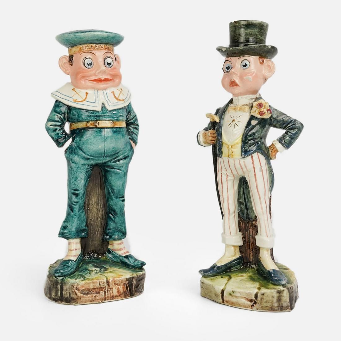 Antique Majolica Brownie Cox Sailor Defender Candle Holder (1 of 15)