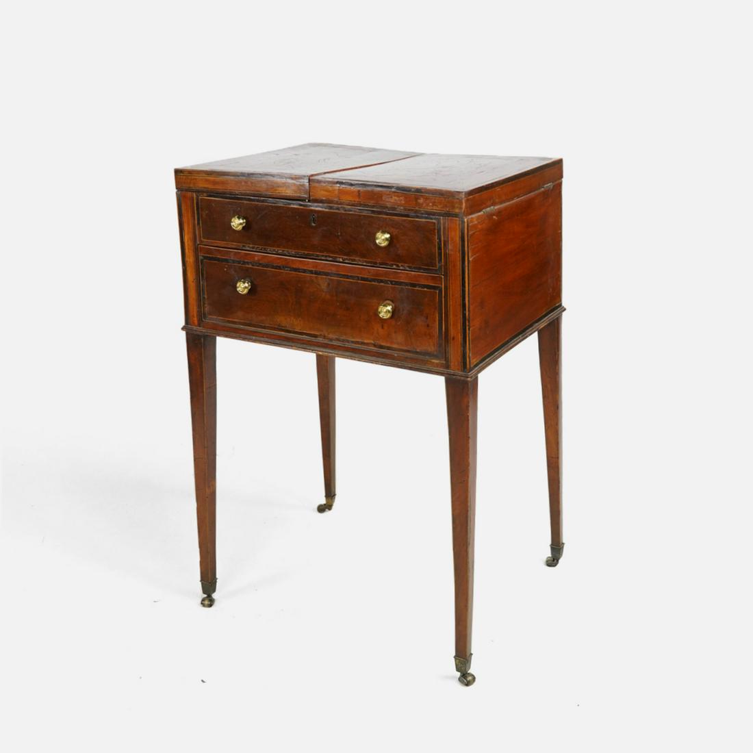 Antique English Mahogany Ladies Lift Top Vanity Table (1 of 20)