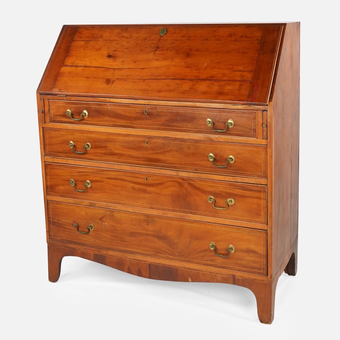 Early 19thC Antique American Maple Slant-Front Sec't Desk Chest of Drawers (1 of 20)