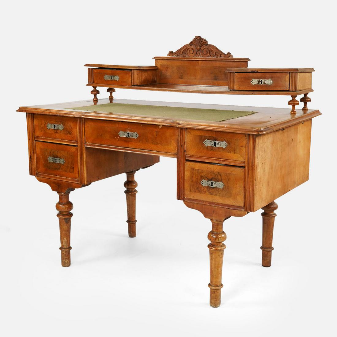 Antique Continental Stained Pine and Fruitwood Writing Desk Vanity (1 of 20)