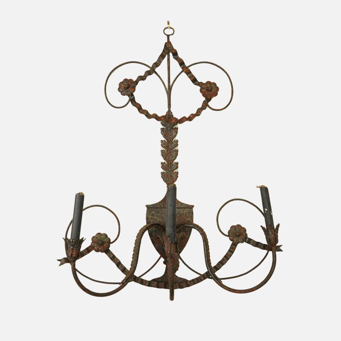 Antique Wrought Iron Three-Light Wall Candelabra (1 of 8)