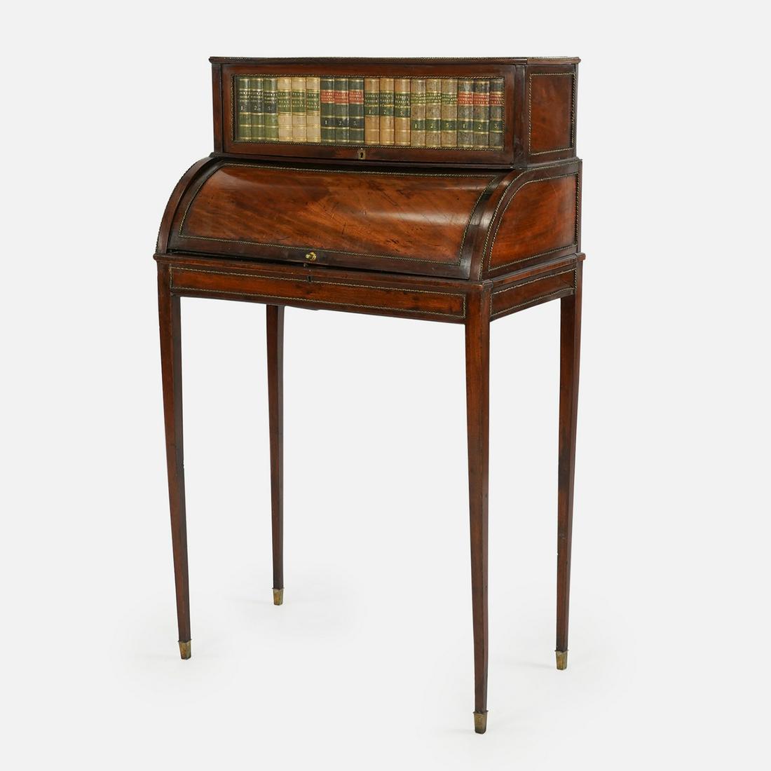 Antique 19thC French Bonheur Du Jour (Lady's Writing Desk) Faux Book Lift Door (1 of 19)