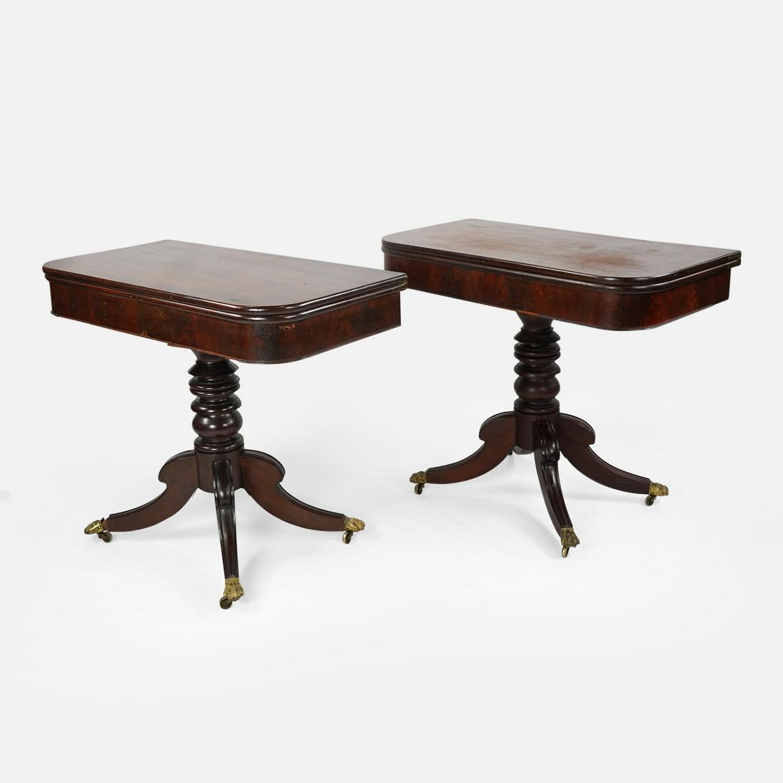 Pair Antique Mahogany Card Tables (1 of 19)