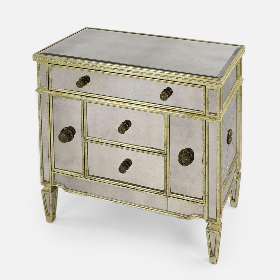 Five Drawer Mirrored Commode Nightstand (1 of 15)