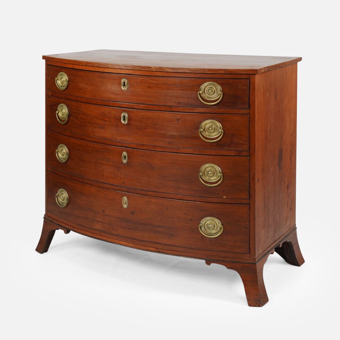 Antique American Hepplewhite Bow Front Chest of Drawers (1 of 20)