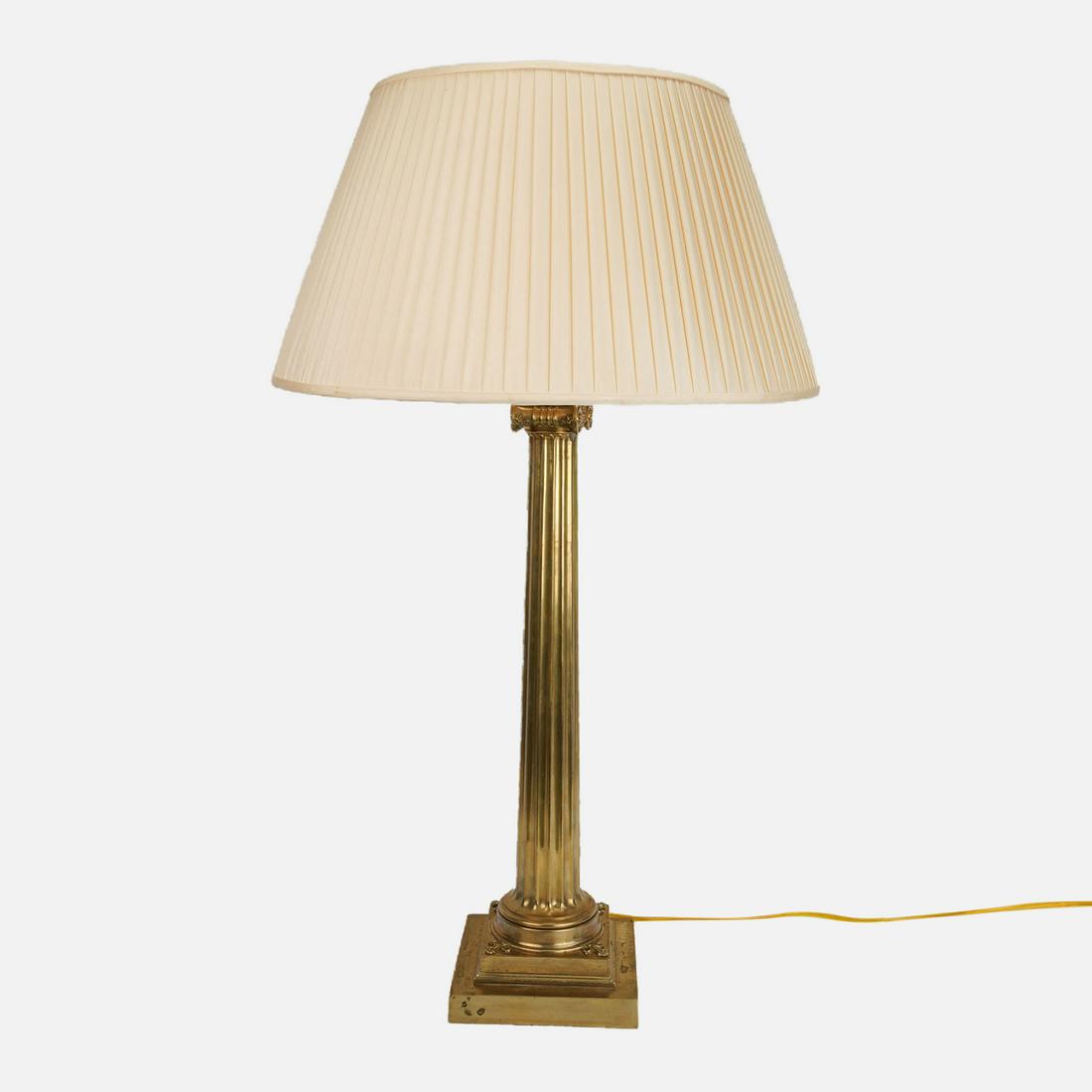Nice Polished Brass Ionic Column Electric Table Lamp (1 of 13)