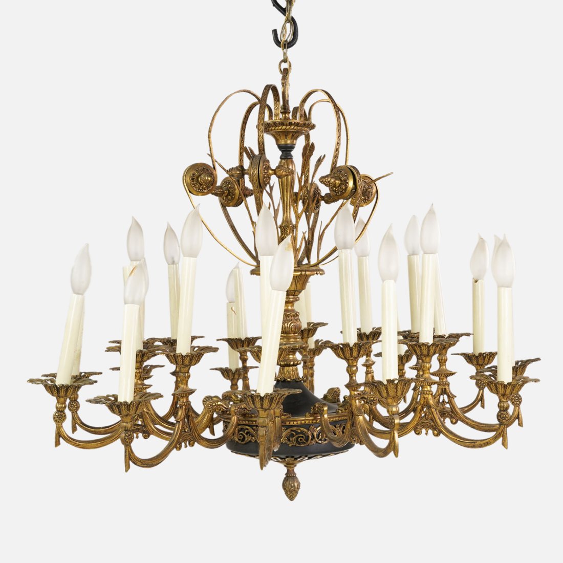 Fine Quality Large Cast Brass Ceiling Fixture Chandelier (1 of 19)