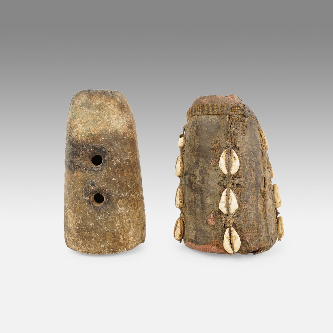 Two Old African Tribal Terracotta Pottery Rhythm Sounding Forms w/Cowries (1 of 8)
