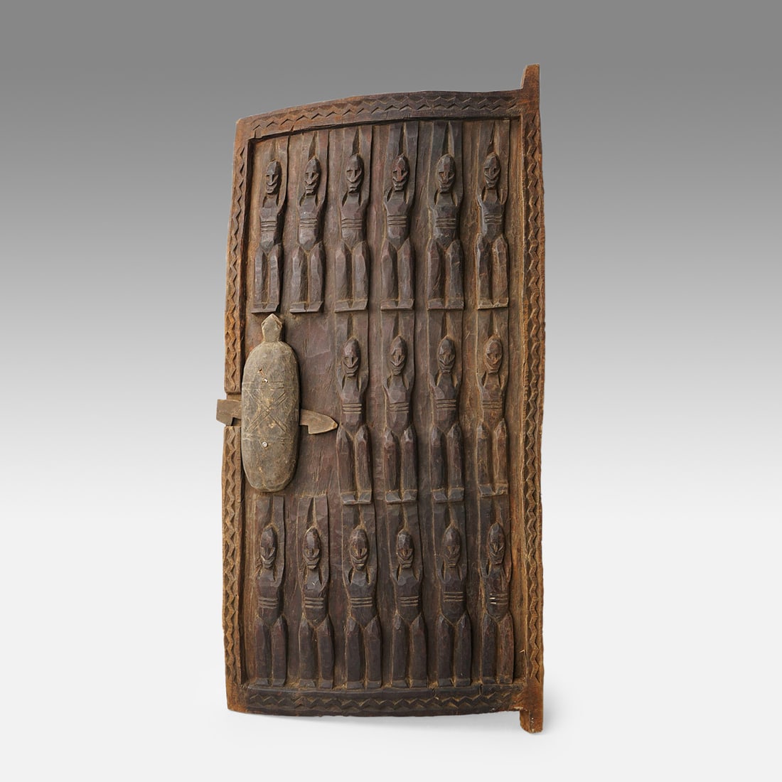 Antique 28" Dogon Carved Wood Granary House Shutter Sliding Lock, Mali (1 of 8)