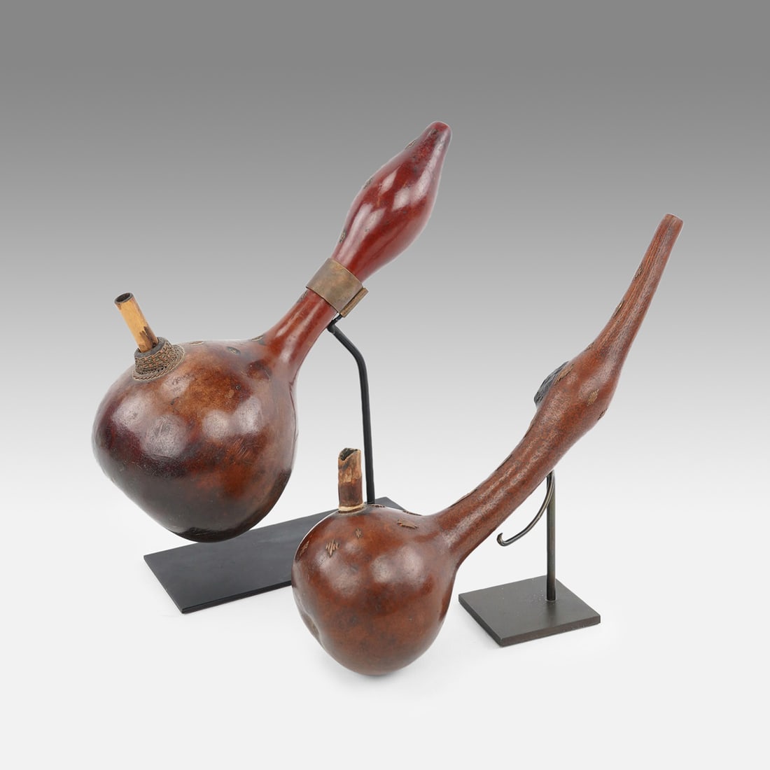 Two Luba African Gourd Water Pipes, DRC (1 of 11)