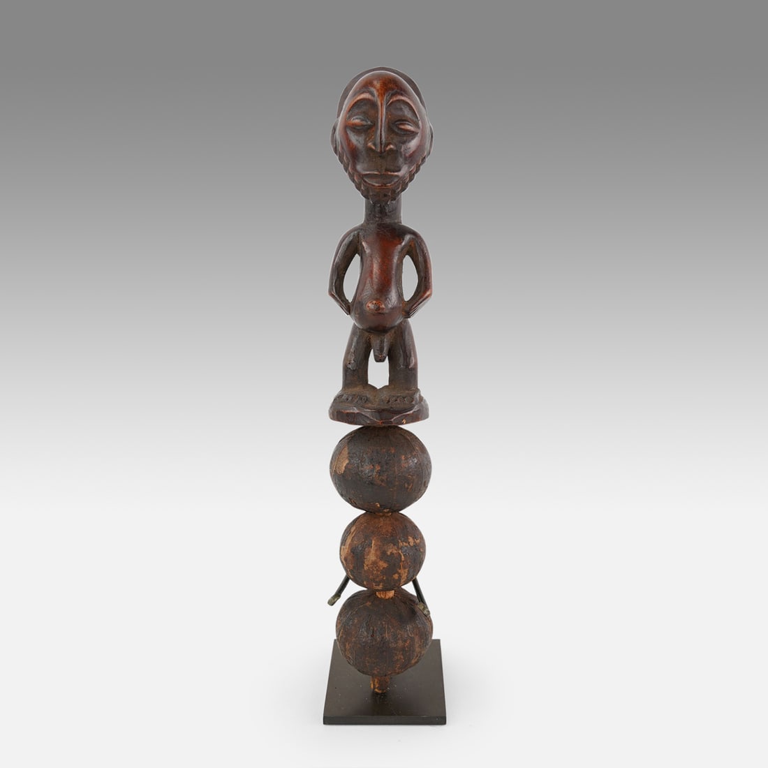 African Luba Hemba Figural Seed Pot Tribal Rattle, DRC (1 of 8)