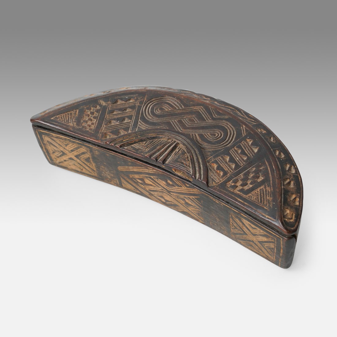 A Finely Carved Wood Cosmetic Storage Box Kuba Democratic Republic of Congo (1 of 15)