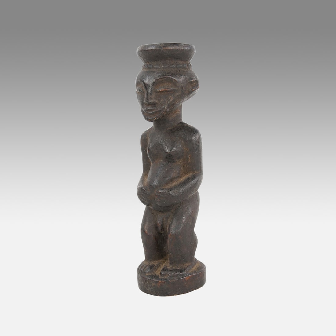 African Lwena/Chokwe/Congolese Standing Female Carved Wood Tribal Statue DRC (1 of 9)