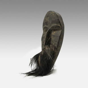 Dan Ma Go Miniature Passport Mask w/Beard African Carved Wood Tribal Art from Liberia #1: Ca. early to mid 20thC. Very good with no breaks or repairs, partially missing beard hairs. Fine original dark patina. Exhibited at The Baltimore Museum of Arts The Monumentality of Miniature African