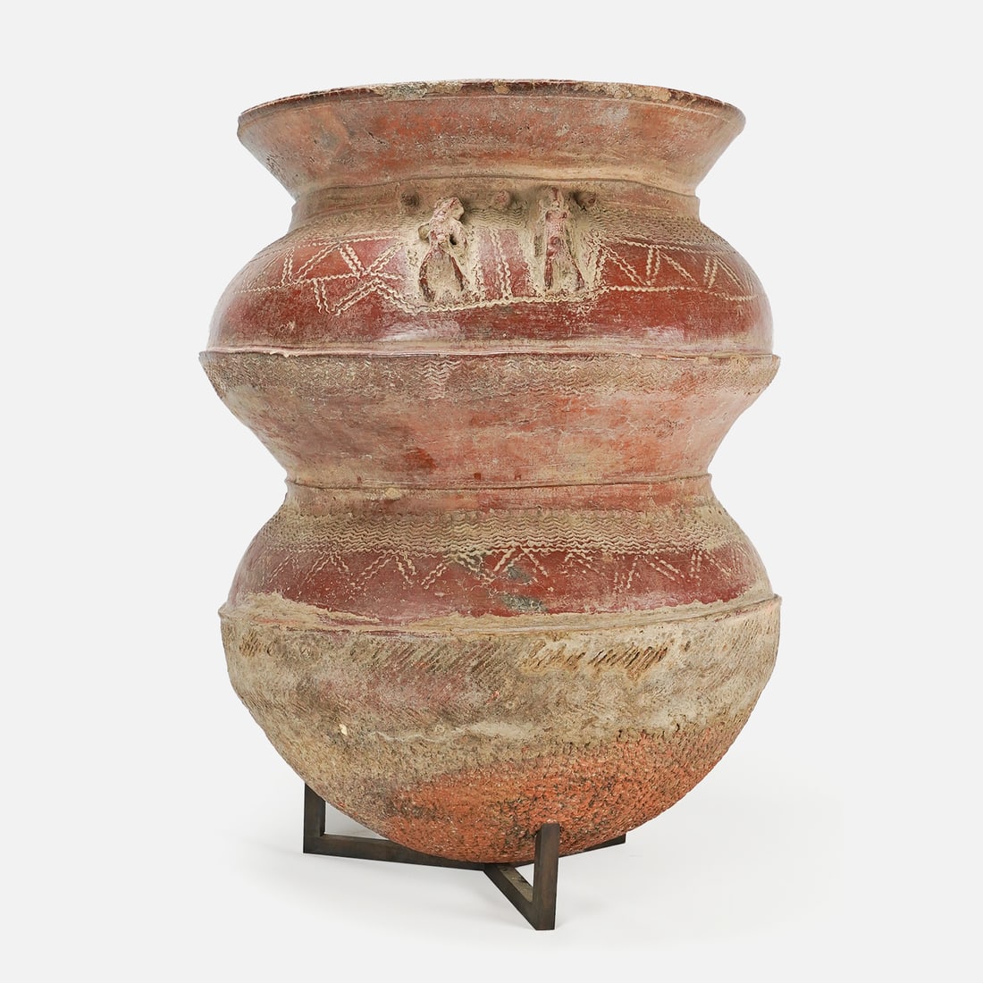 Huge Antique Double Waisted Bozo Somono Terracotta Incised Vessel African Tribal Ceramic, Mali #4 (1 of 14)