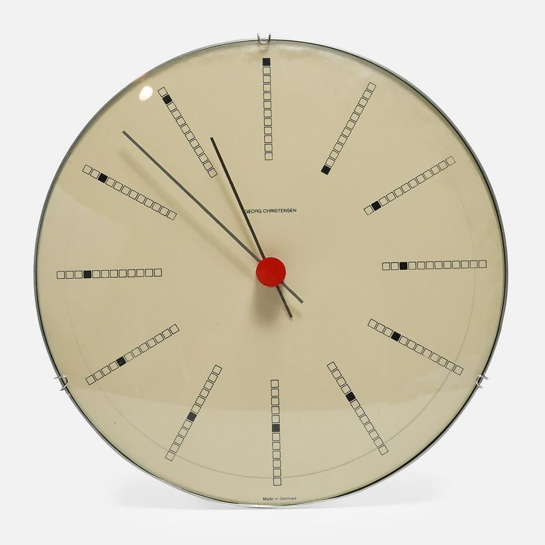 Original Georg Christensen Bankers Danish Modern MCM Wall Clock by Arne Jacobsen (1 of 10)