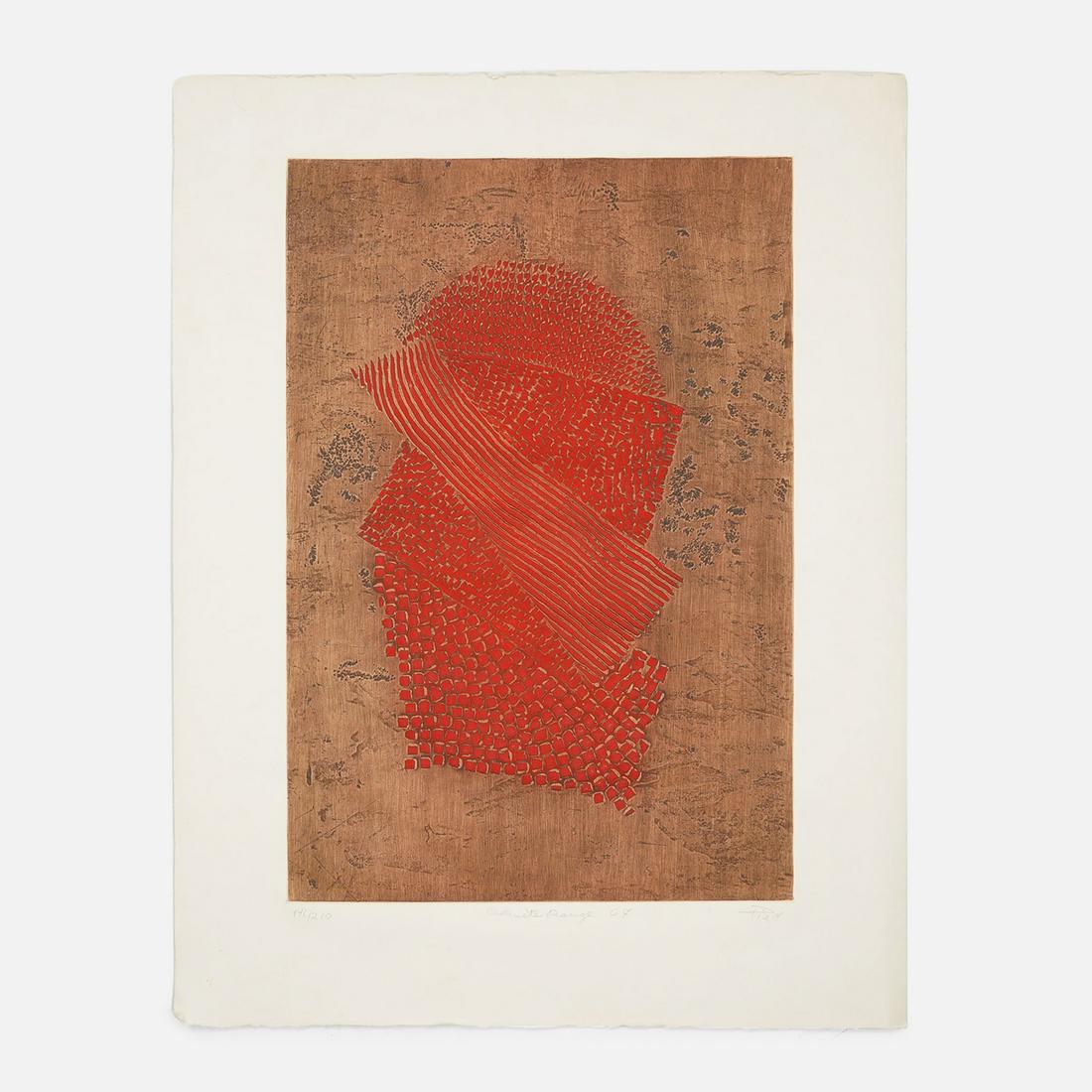 Piza, Arthur Luiz. CEMETE ROUGE 6 Signed Silkscreen: Ca. last half 20thC. Very good with no rips or repairs. The loose sheet size is approx: 25 1/4" x 19 1/2". No frame, loose sheet.