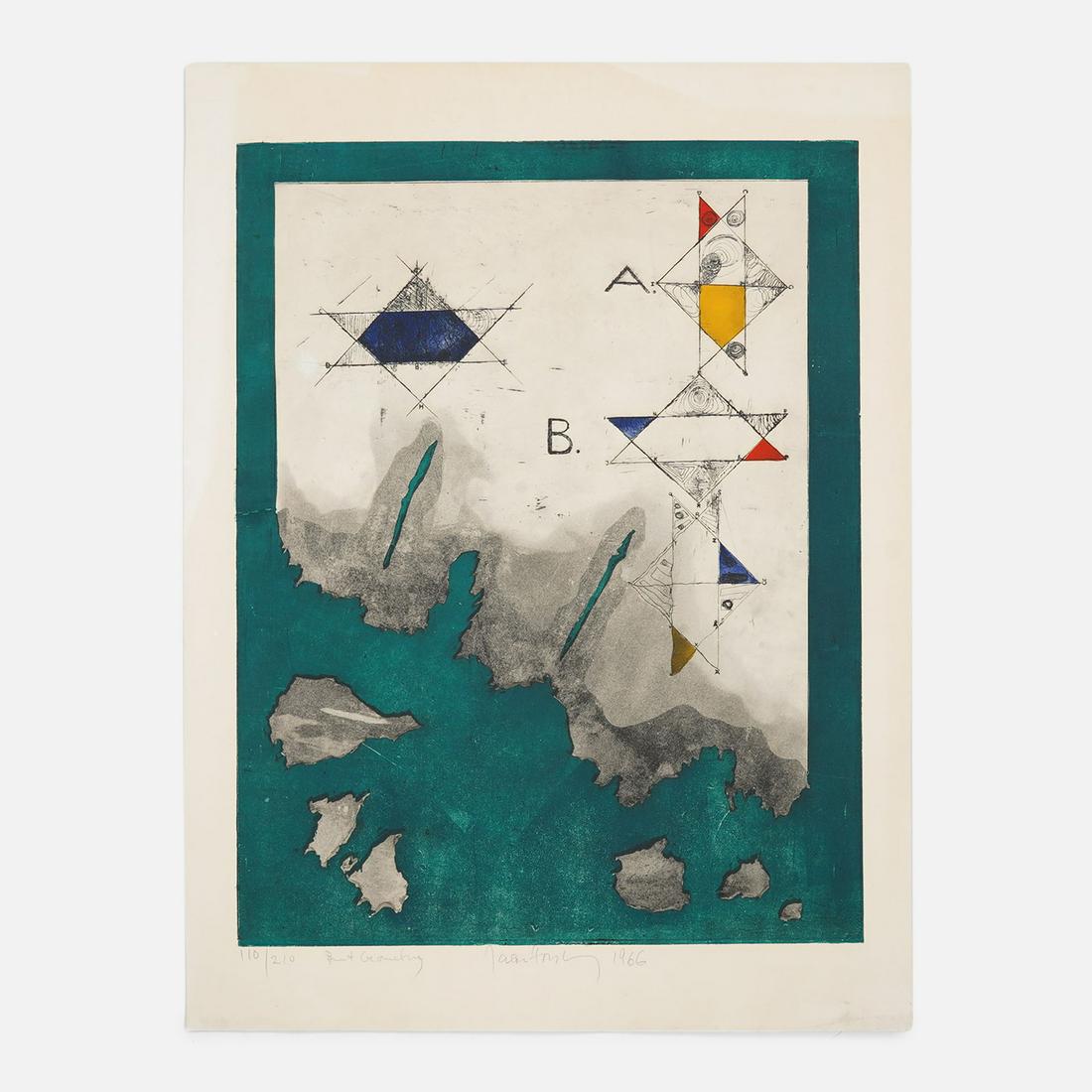 Forsberg, Jan BURNT GEOMETRY 1966 Signed Serigraph Print (1 of 4)